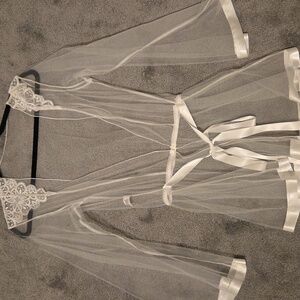 White Bridal Sheer Robe